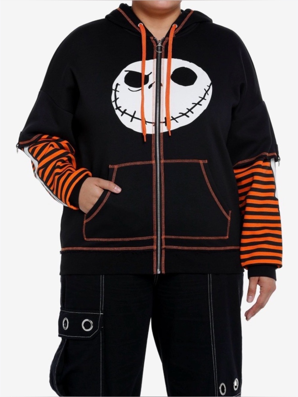 Her Universe The Nightmare Before Christmas Jack Stripe Twofer Hoodie size XL